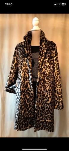 Leopard fake fur - mantel, blonde