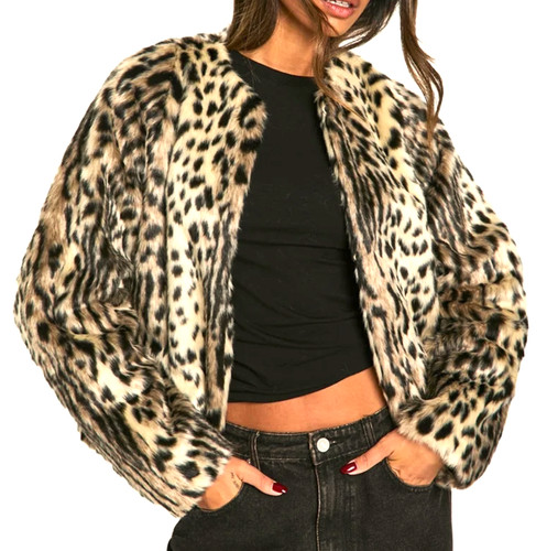 Neu leopard damen kunstpelz - leopard,